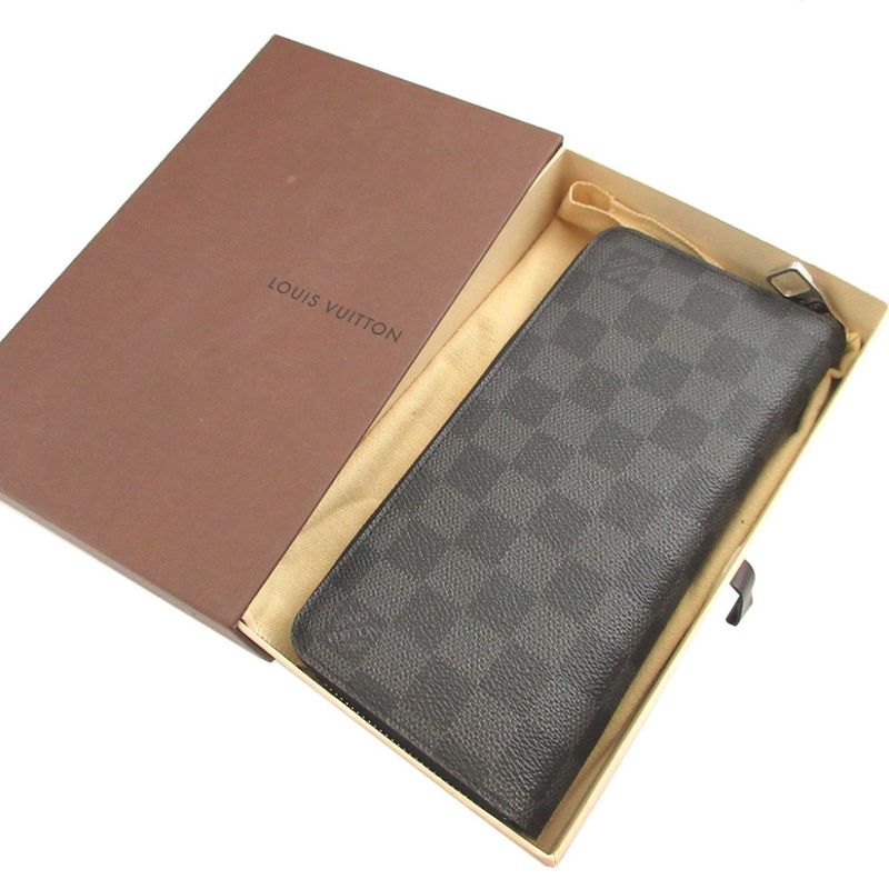 Louis Vuitton Damier Graphite Zippy Wallet Vertical Gray Zip Around