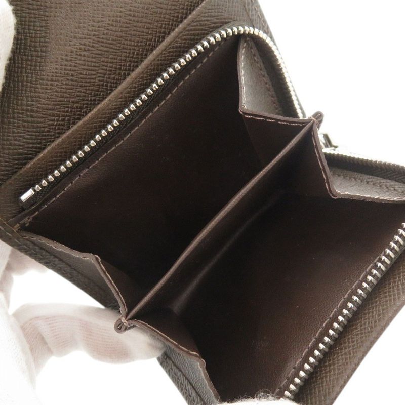 Louis Vuitton Porte-Monnaie Sergei Taiga Grizzly Coin Case Wallet Brown