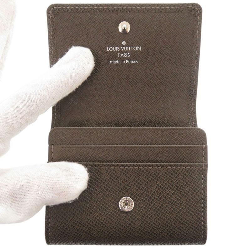 Louis Vuitton Porte-Monnaie Sergei Taiga Grizzly Coin Case Wallet Brown