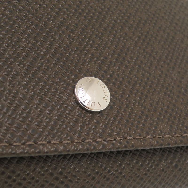 Louis Vuitton Porte-Monnaie Sergei Taiga Grizzly Coin Case Wallet Brown