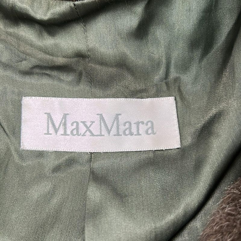 Max Mara Coat 40 M Dark Brown Long Sleeve Alpaca Wool Mohair Autumn Winter