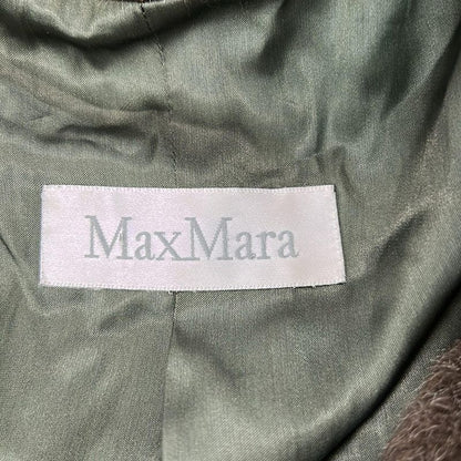Max Mara Coat 40 M Dark Brown Long Sleeve Alpaca Wool Mohair Autumn Winter