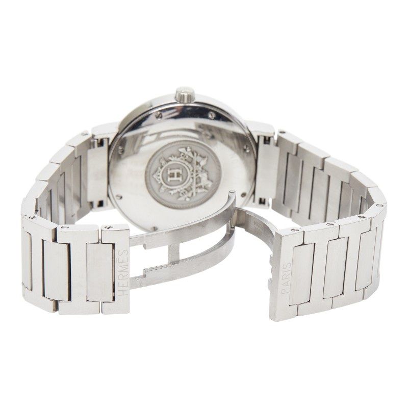 Hermes Nomade Automatic Quartz Watch Gray Silver Stainless Steel