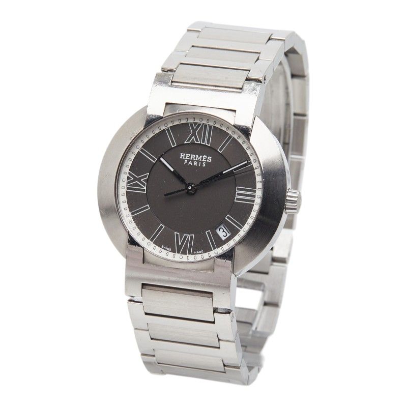Hermes Nomade Automatic Quartz Watch Gray Silver Stainless Steel