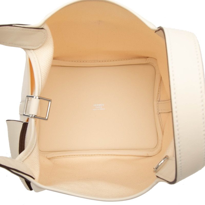 Hermes Picotin Lock PM Cargo Handbag Nata White Veau Swift Ash