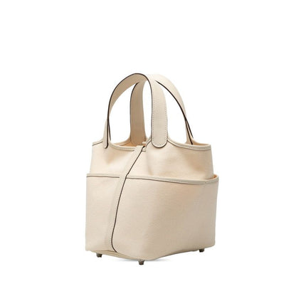 Hermes Picotin Lock PM Cargo Handbag Nata White Veau Swift Ash