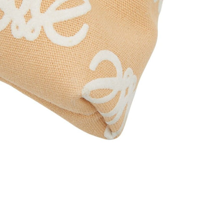 Loewe Anagram Clutch Beige Canvas Leather