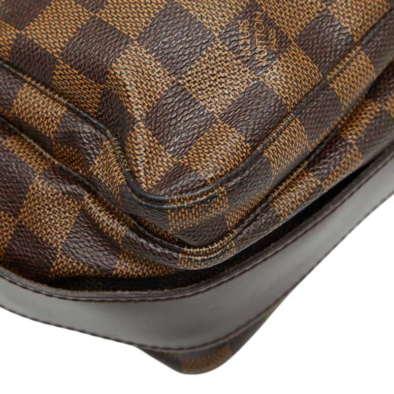 Louis Vuitton Damier Naviglio Shoulder Bag Brown Leather