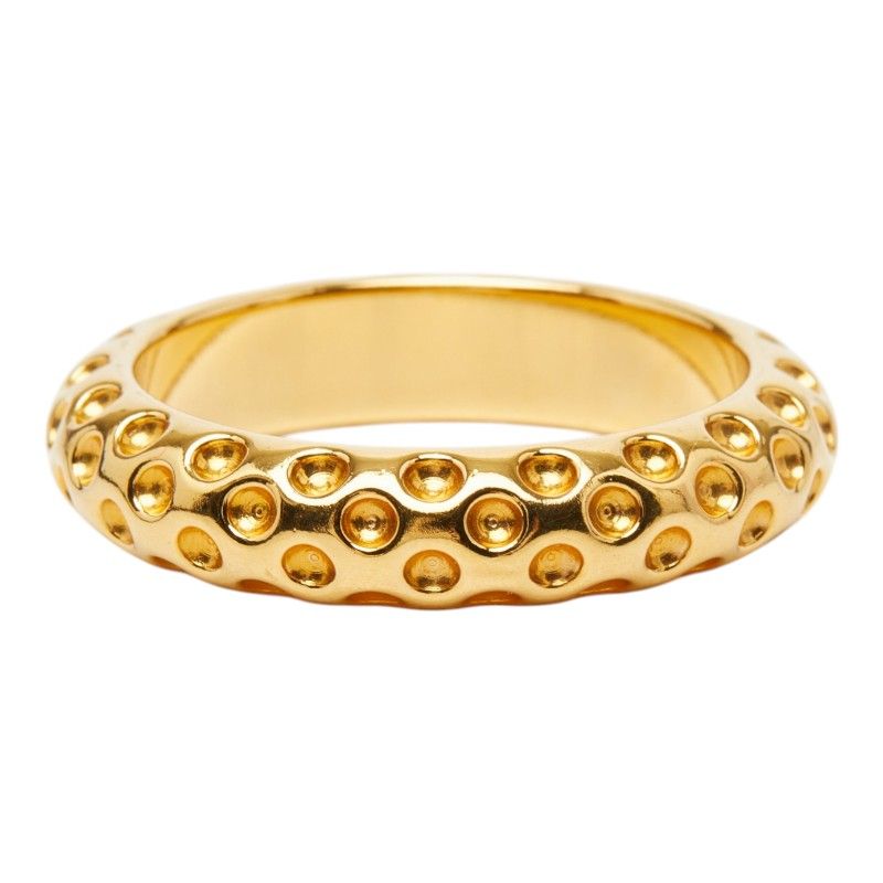 Hermes Dot Motif Scarf Ring Gold Plated