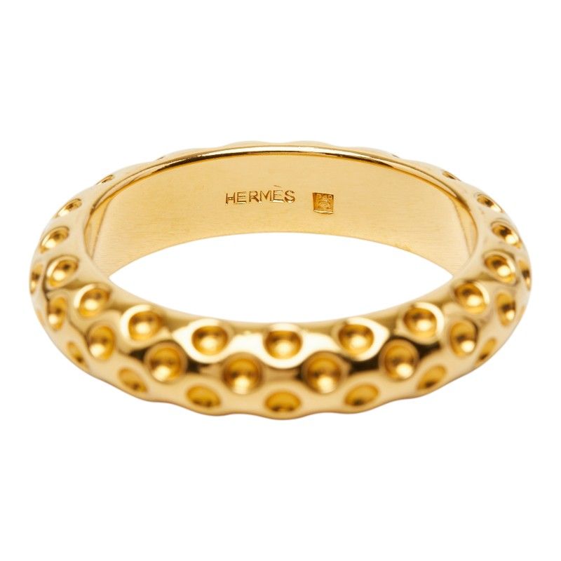Hermes Dot Motif Scarf Ring Gold Plated