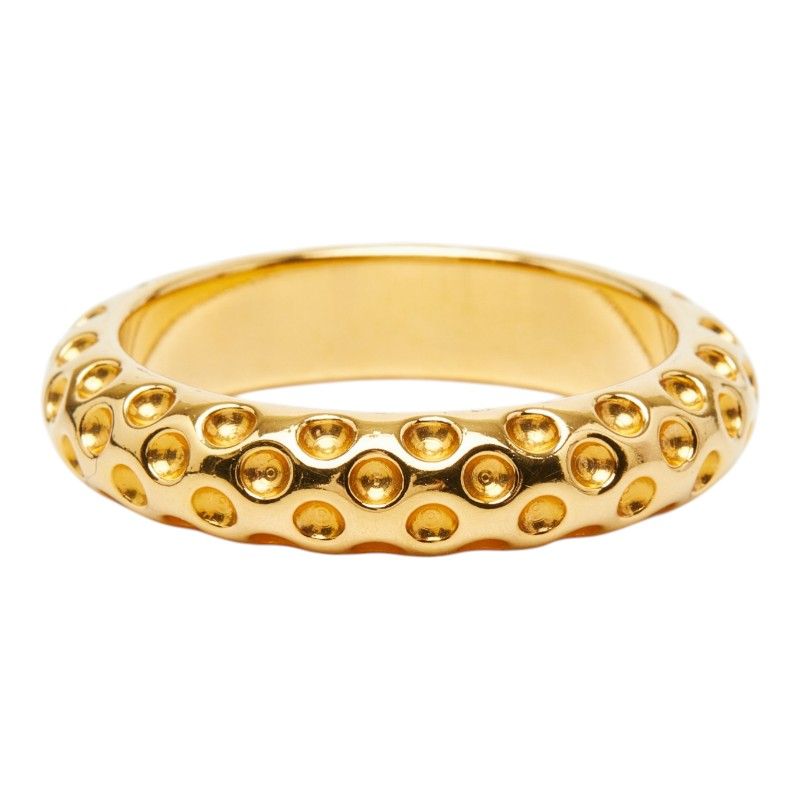 Hermes Dot Motif Scarf Ring Gold Plated