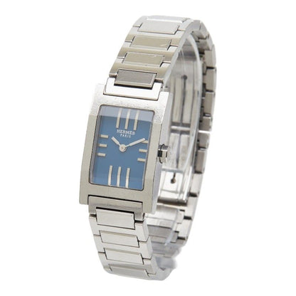 Hermes Tandem Watch Blue Silver Stainless Steel