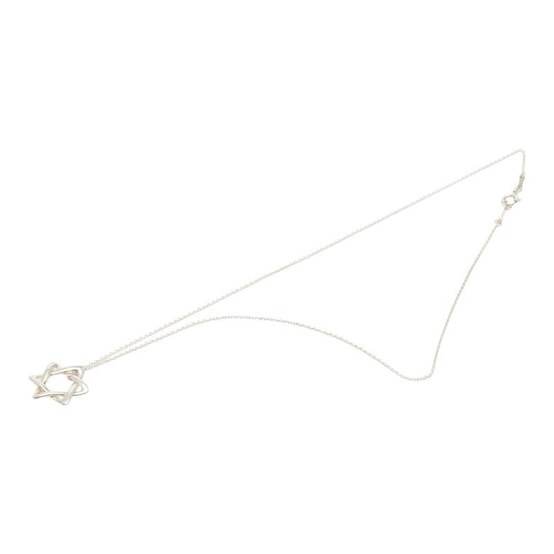 Tiffany & Co Elsa Peretti Star of David Hexagram Chain Pendant Necklace Silver