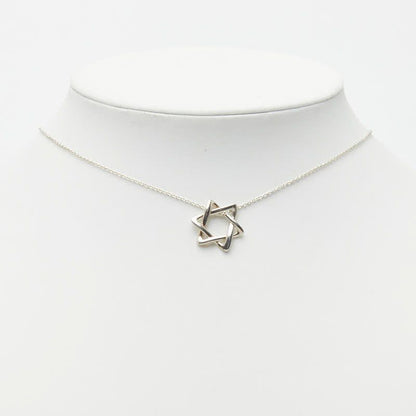 Tiffany & Co Elsa Peretti Star of David Hexagram Chain Pendant Necklace Silver