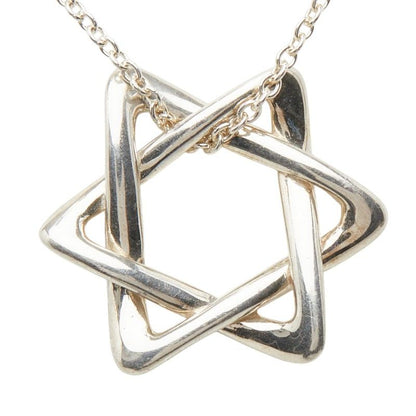 Tiffany & Co Elsa Peretti Star of David Hexagram Chain Pendant Necklace Silver