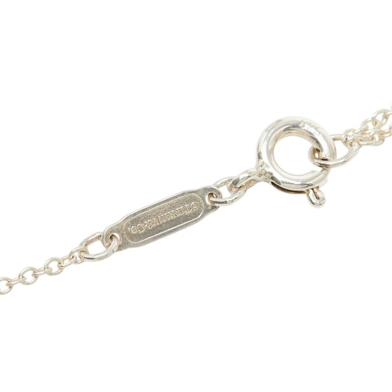 Tiffany & Co Return to Round Heart Chain Pendant Necklace Silver Blue