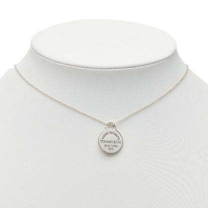 Tiffany & Co Return to Round Heart Chain Pendant Necklace Silver Blue