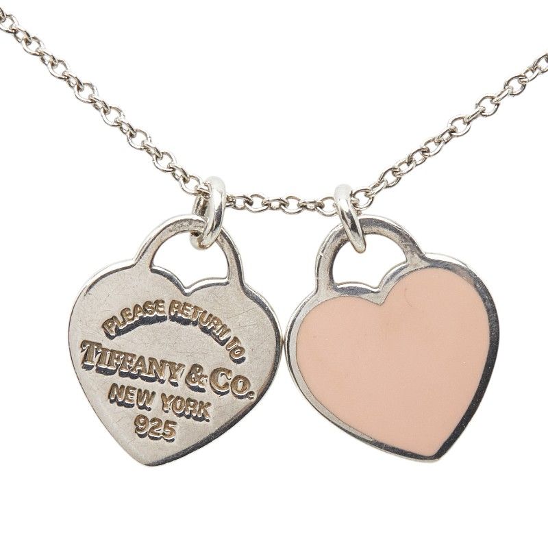 Tiffany & Co Return to Double Heart Pendant Necklace Silver