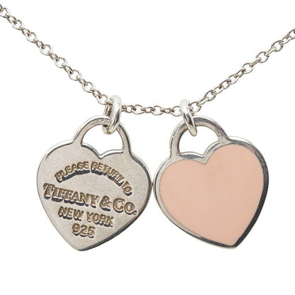 Tiffany & Co Return to Double Heart Pendant Necklace Silver