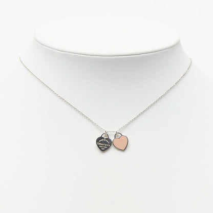 Tiffany & Co Return to Double Heart Pendant Necklace Silver