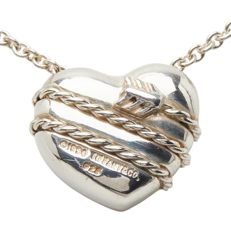Tiffany & Co Heart Aro Vintage Pendant Necklace Silver