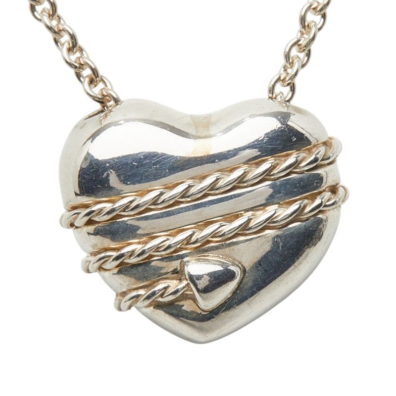 Tiffany & Co Heart Aro Vintage Pendant Necklace Silver