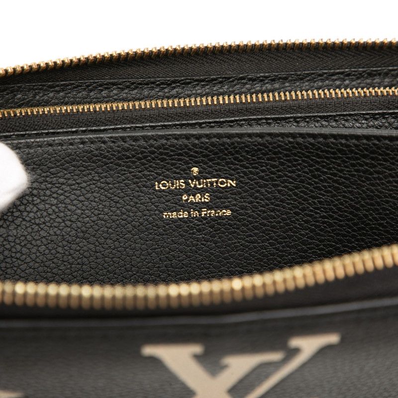 Louis Vuitton Monogram Empreinte Bicolor Zippy Wallet Black Leather