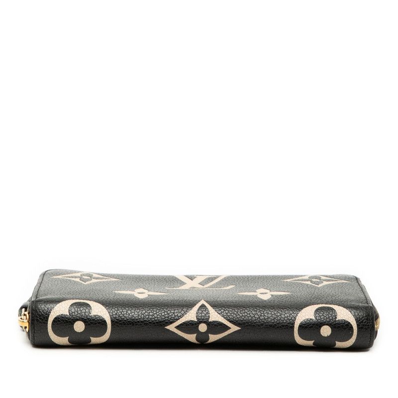 Louis Vuitton Monogram Empreinte Bicolor Zippy Wallet Black Leather