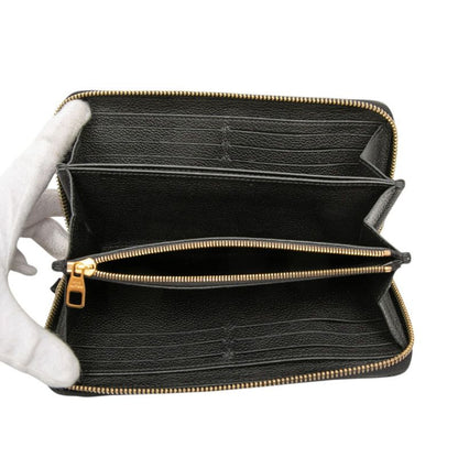 Louis Vuitton Monogram Empreinte Bicolor Zippy Wallet Black Leather