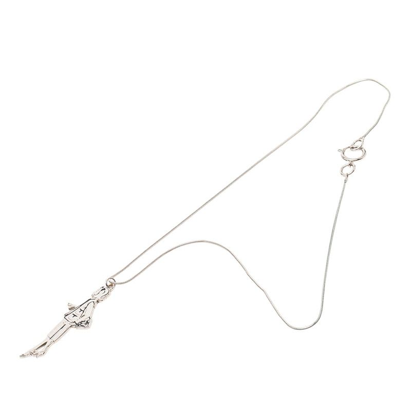Chanel Mademoiselle Necklace Silver Black Metal