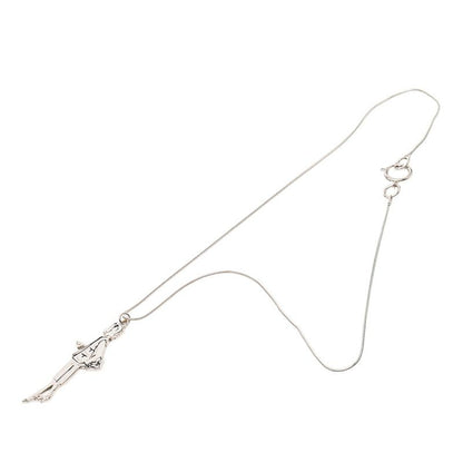 Chanel Mademoiselle Necklace Silver Black Metal