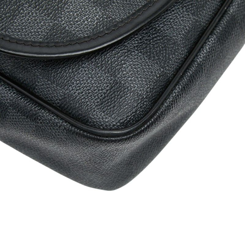 Louis Vuitton Damier Graphite Daniel MM Crossbody Shoulder Bag Black Leather