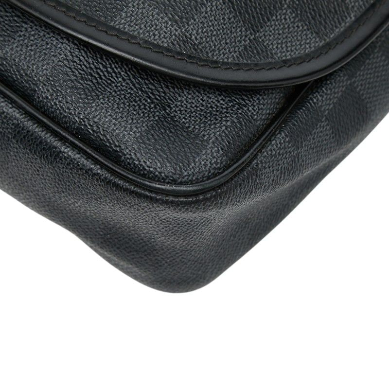 Louis Vuitton Damier Graphite Daniel MM Crossbody Shoulder Bag Black Leather
