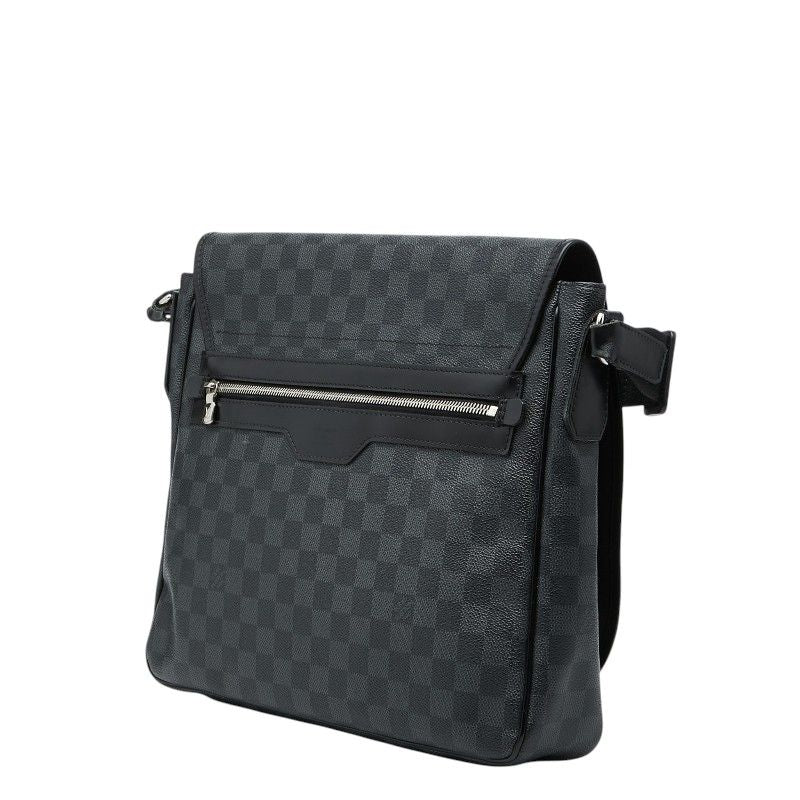 Louis Vuitton Damier Graphite Daniel MM Crossbody Shoulder Bag Black Leather