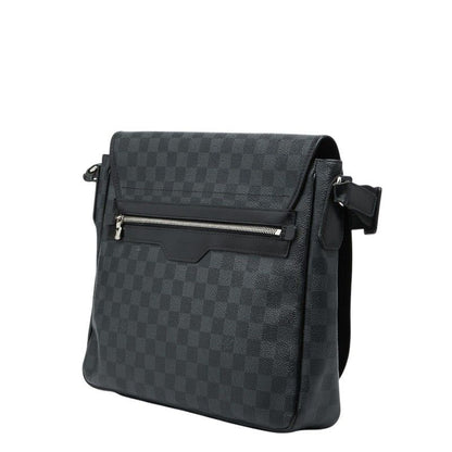 Louis Vuitton Damier Graphite Daniel MM Crossbody Shoulder Bag Black Leather