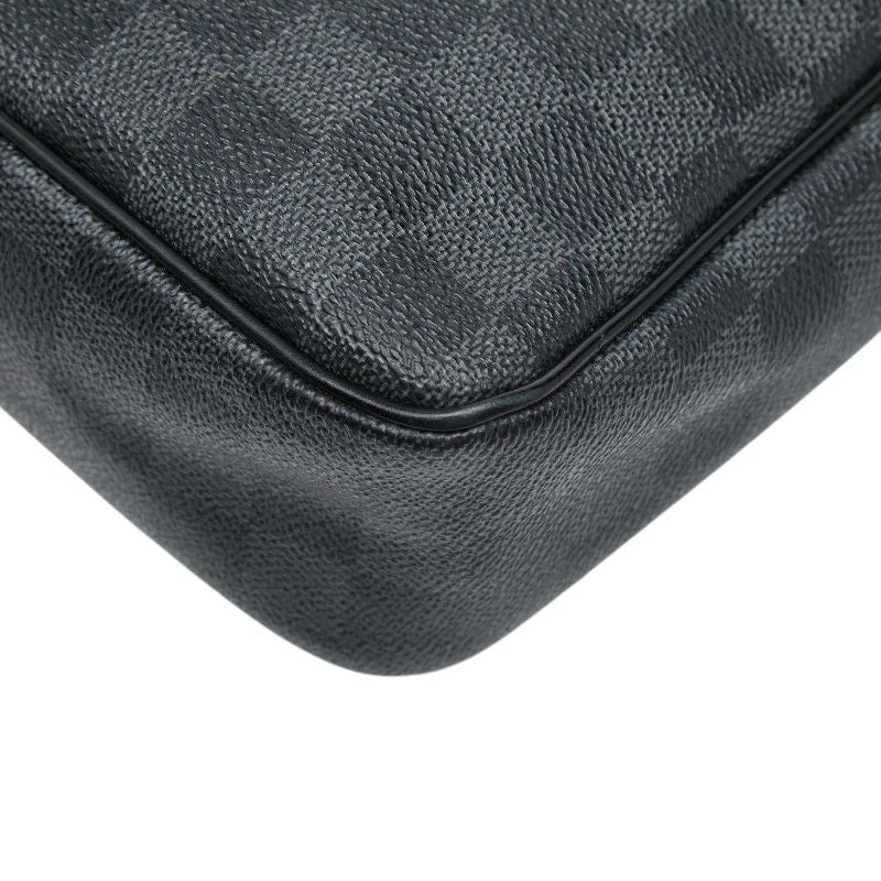 Louis Vuitton Damier Graphite Daniel MM Crossbody Shoulder Bag Black Leather