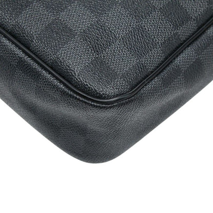 Louis Vuitton Damier Graphite Daniel MM Crossbody Shoulder Bag Black Leather