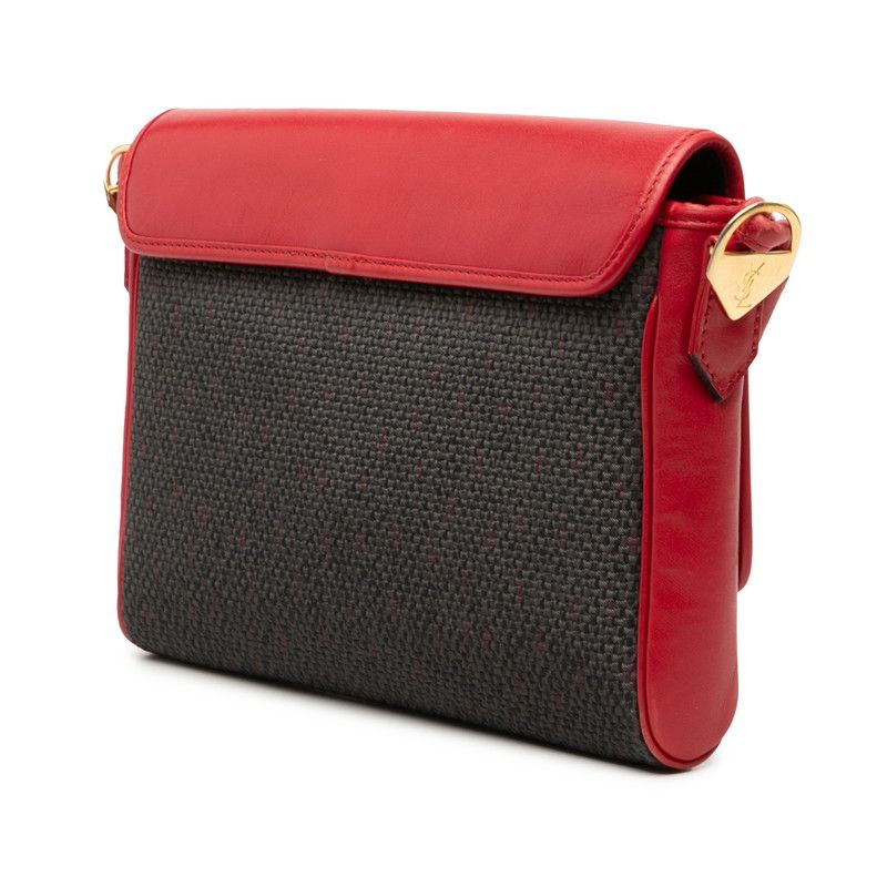 Saint Laurent Crossbody Shoulder Bag Red Multicolor Leather