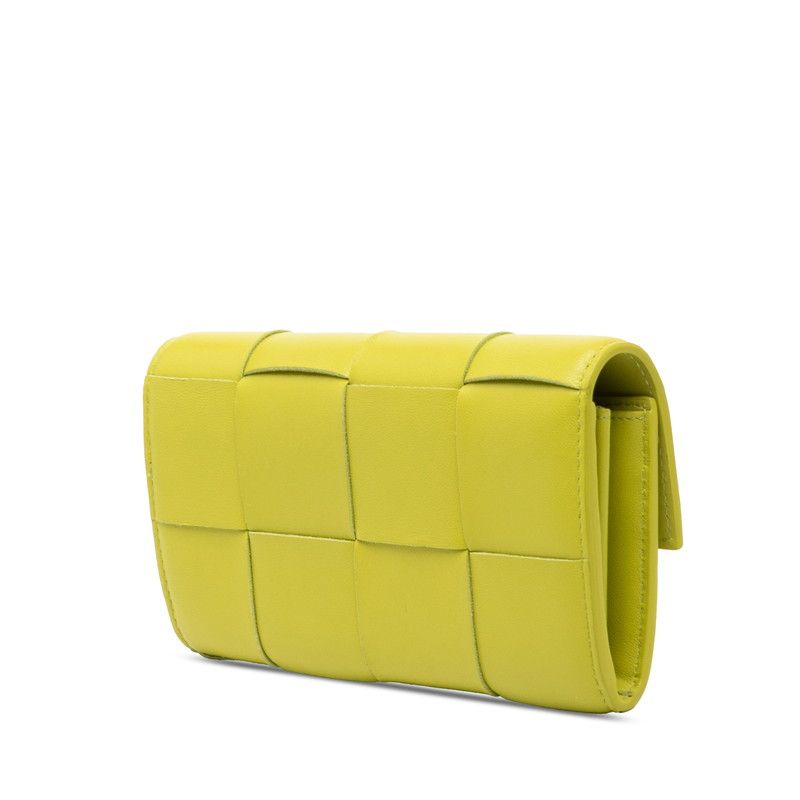 Bottega Veneta Maxi Intrecciato Wallet Green Leather