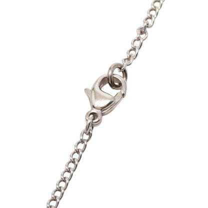 Chanel CC Logo Christmas Tree Motif Necklace Silver White Metal