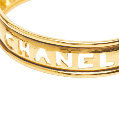 Chanel Logo Bangle Gold Plated Bracelet