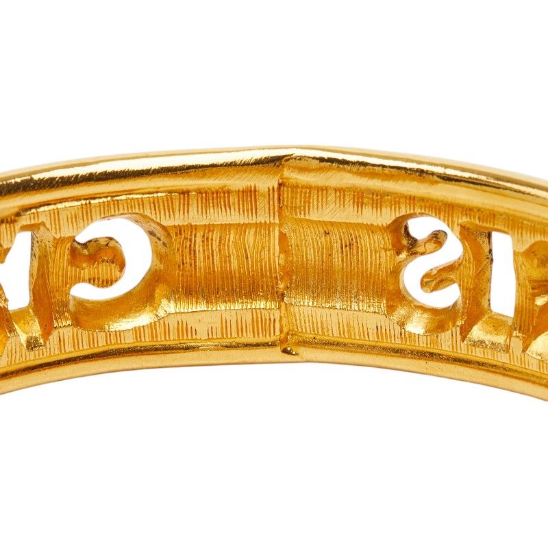 Chanel Logo Bangle Gold Plated Bracelet