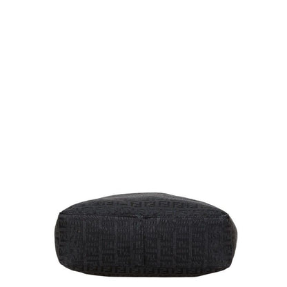 Fendi Zucchino Handbag Black Canvas Leather