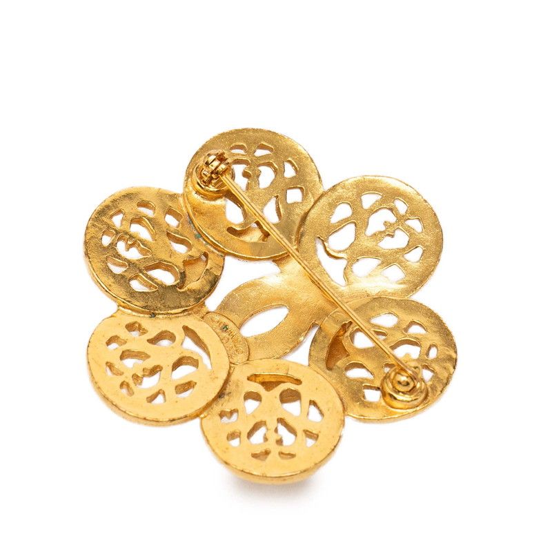 Chanel CC Logo Vintage Brooch Gold Plated