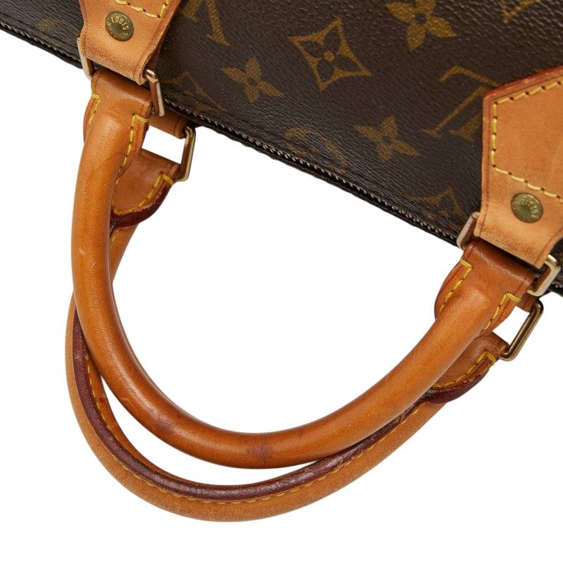 Louis Vuitton Monogram Speedy 35 Boston Bag Brown Leather