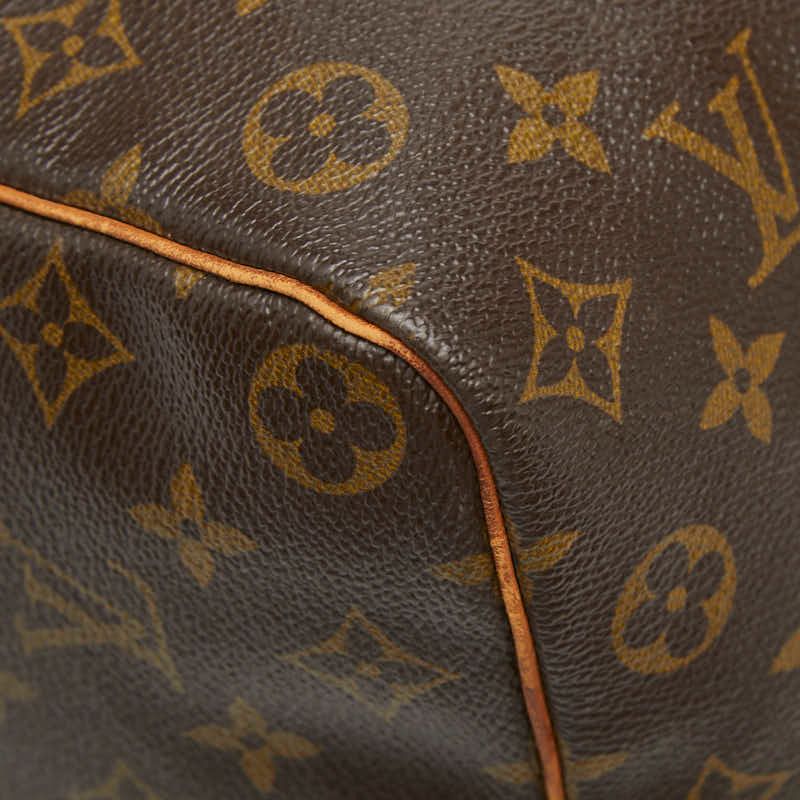 Louis Vuitton Monogram Speedy 35 Boston Bag Brown Leather
