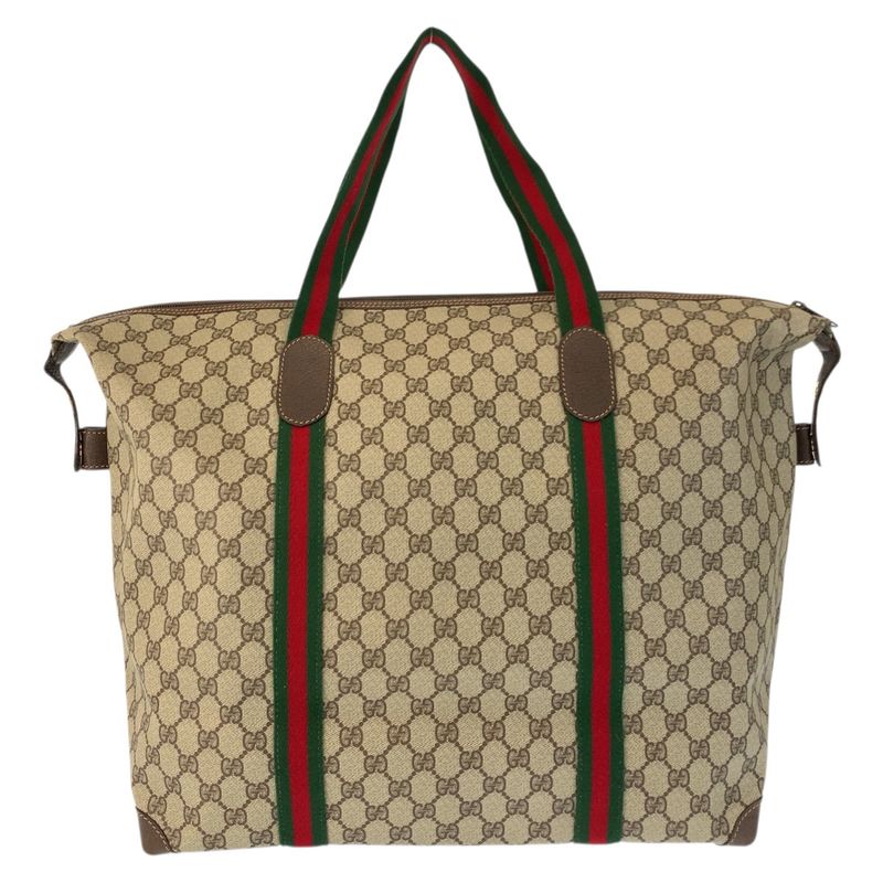 Gucci Vintage Sherry Line GG Supreme Canvas 012 39 Boston Bag
