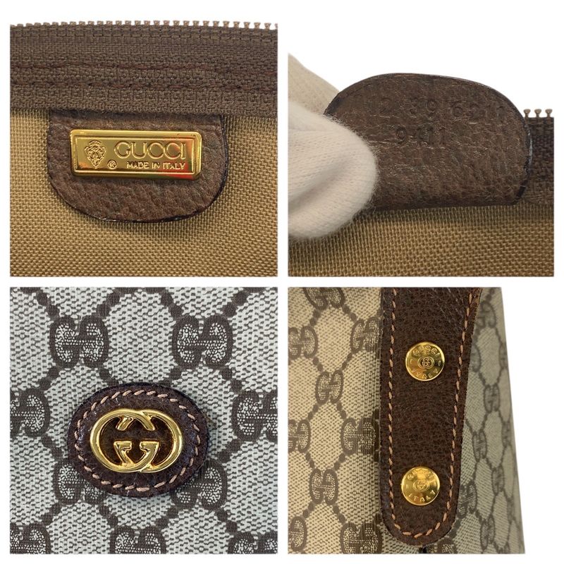Gucci Vintage Sherry Line GG Supreme Canvas 012 39 Boston Bag