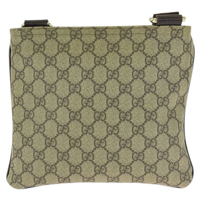 Gucci Beige Brown Gold GG Supreme Canvas Shoulder Bag