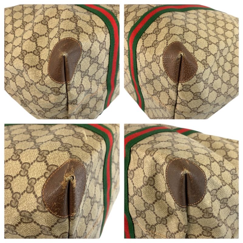 Gucci Vintage Sherry Line GG Supreme Canvas 156 19 014 Boston Bag